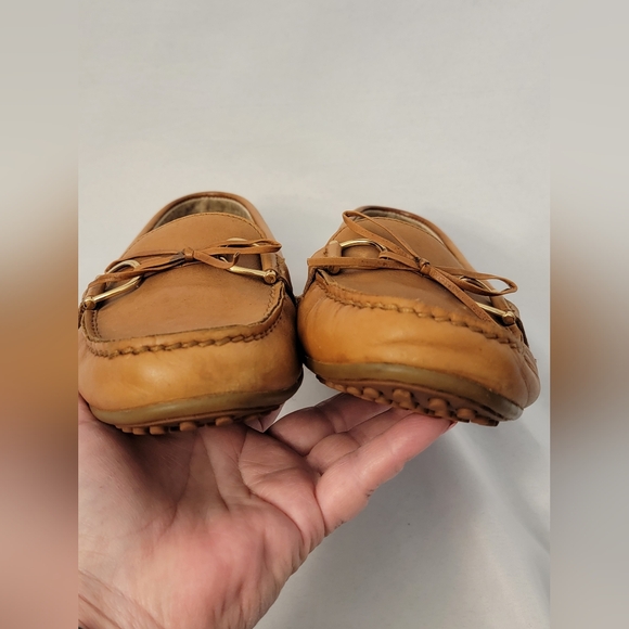 Lauren Ralph Lauren Briley Tan Leather Moccasin Loafers Size 9B - Picture 7 of 12